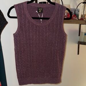Elegant Purple Sleeveless Sweater